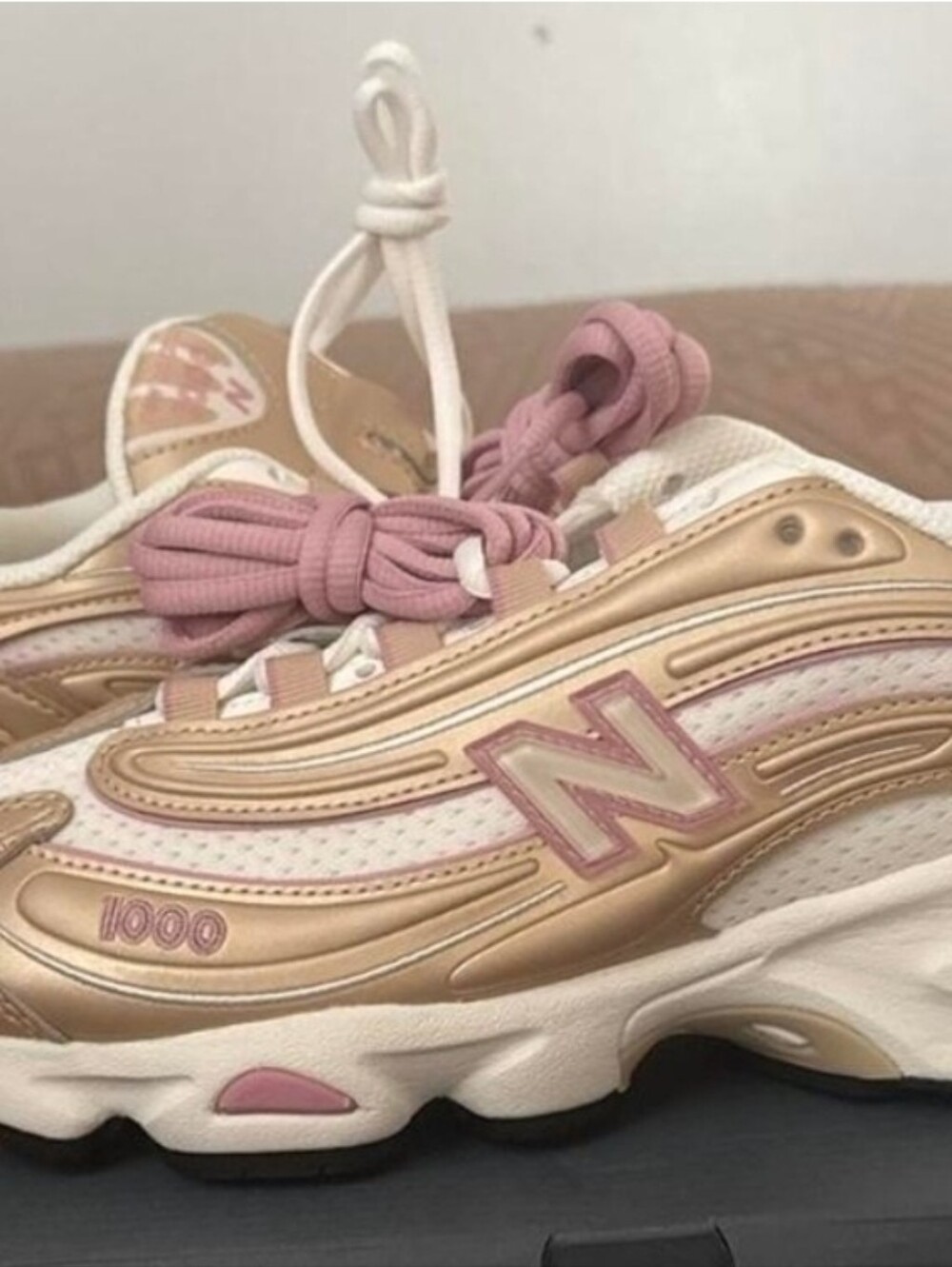 New Balance Kids Rose Gold and Pink Athletic Sneakers